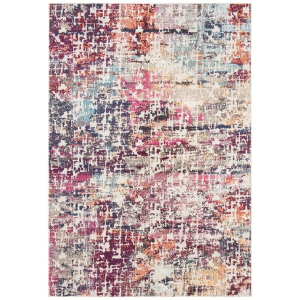 Safavieh 8 x 10 in. Madison Contemporary Rectangle Rug Red & Light Blue MAD458C-8